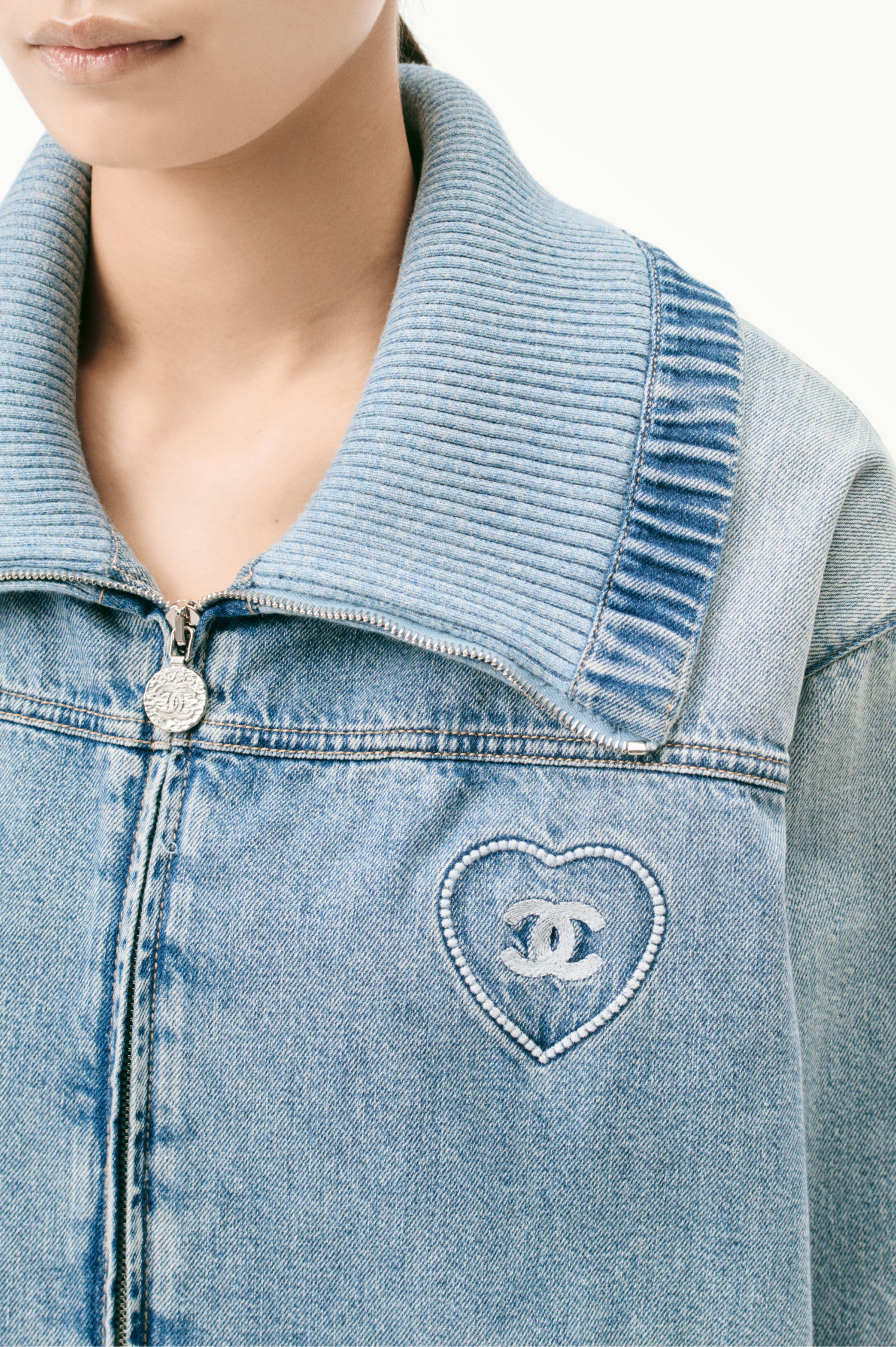 Jacket - Blue - Embroidered Denim - Other view